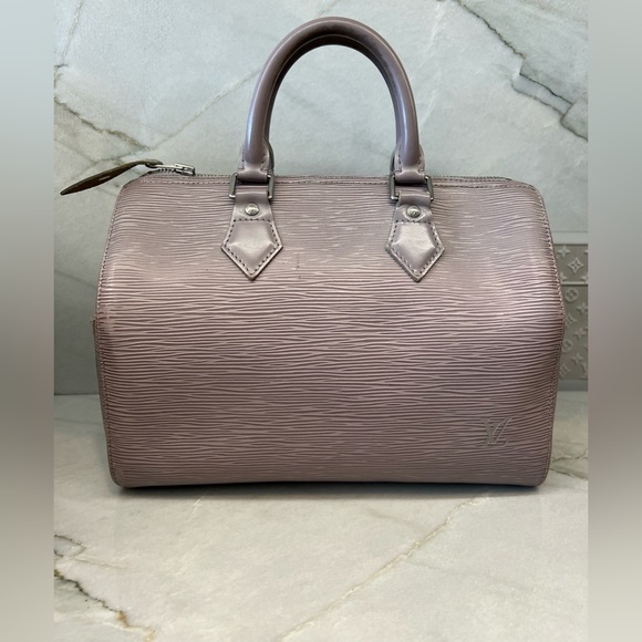 Rare Authentic Louis Vuitton Speedy 25 Lilac Gray Epi Leather - Picture 3 of 17